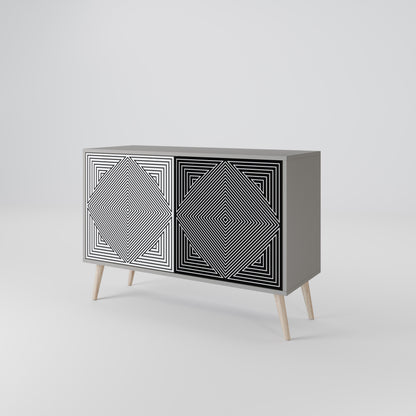 POLYGON ILLUSION 2-Door Sideboard in Grey Finish