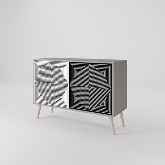 POLYGON ILLUSION 2-Door Sideboard in Grey Finish