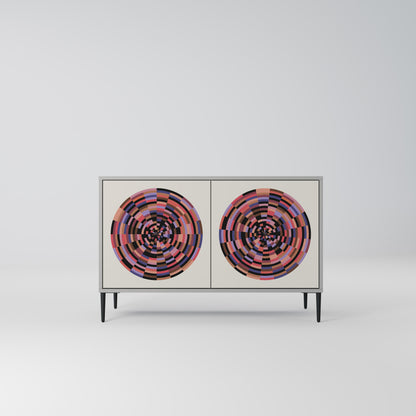 Credenza BROWN CIRCLES a 2 ante in finitura grigia