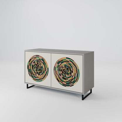 GREEN CIRCLES 2-Door Sideboard in Grey Finish