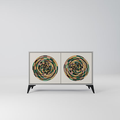 GREEN CIRCLES 2-Door Sideboard in Grey Finish