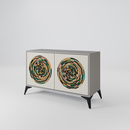 GREEN CIRCLES 2-Door Sideboard in Grey Finish