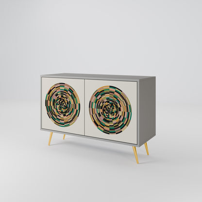 GREEN CIRCLES 2-Door Sideboard in Grey Finish