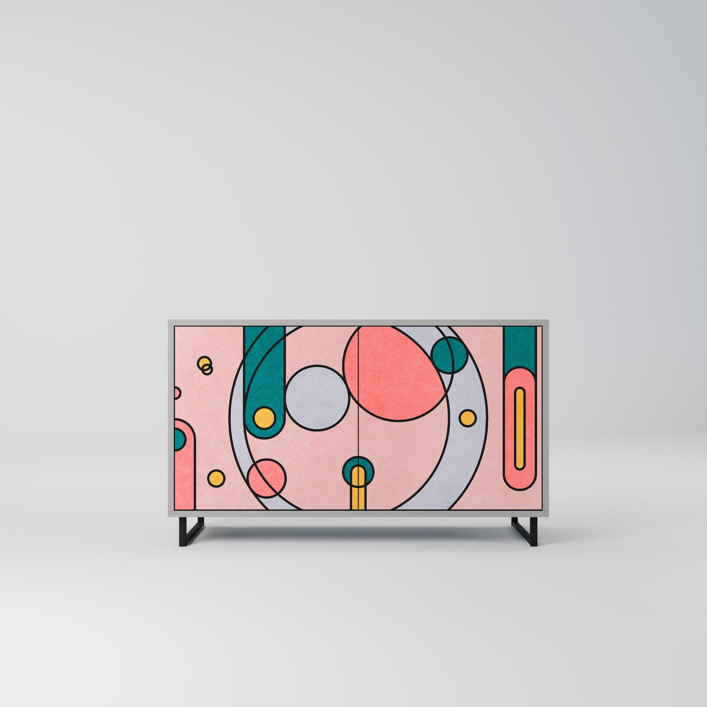 GOSSAMER ECHOES 2-Door Sideboard in Grey Finish