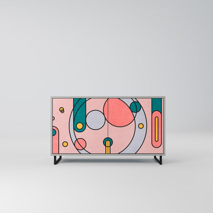 GOSSAMER ECHOES 2-Door Sideboard in Grey Finish