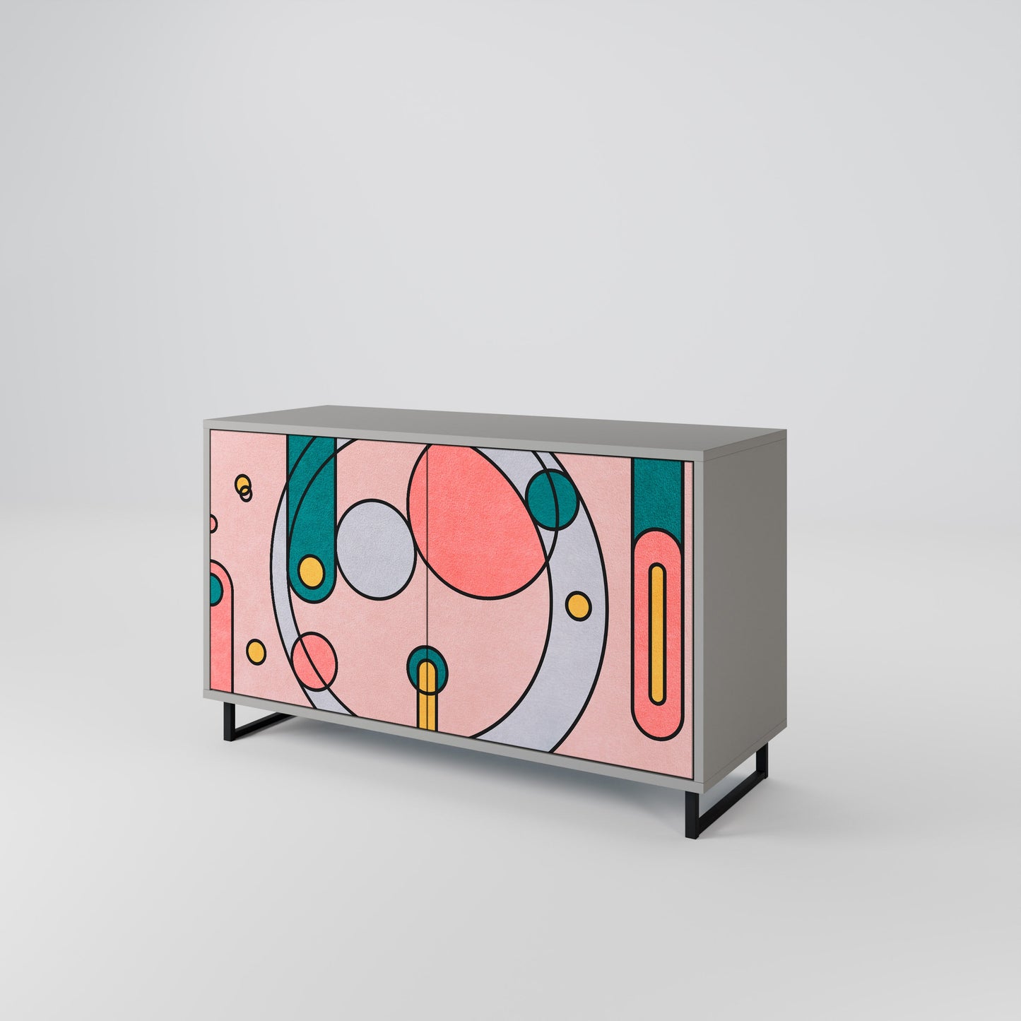 GOSSAMER ECHOES 2-Door Sideboard in Grey Finish