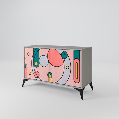 GOSSAMER ECHOES 2-Door Sideboard in Grey Finish