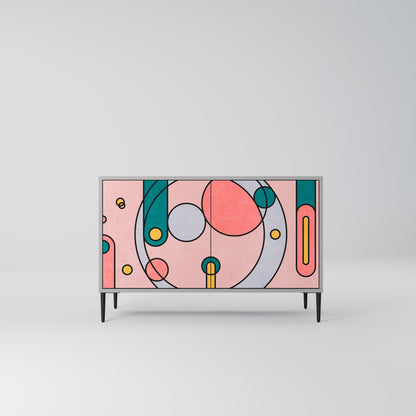 GOSSAMER ECHOES 2-Door Sideboard in Grey Finish