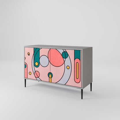 GOSSAMER ECHOES 2-Door Sideboard in Grey Finish