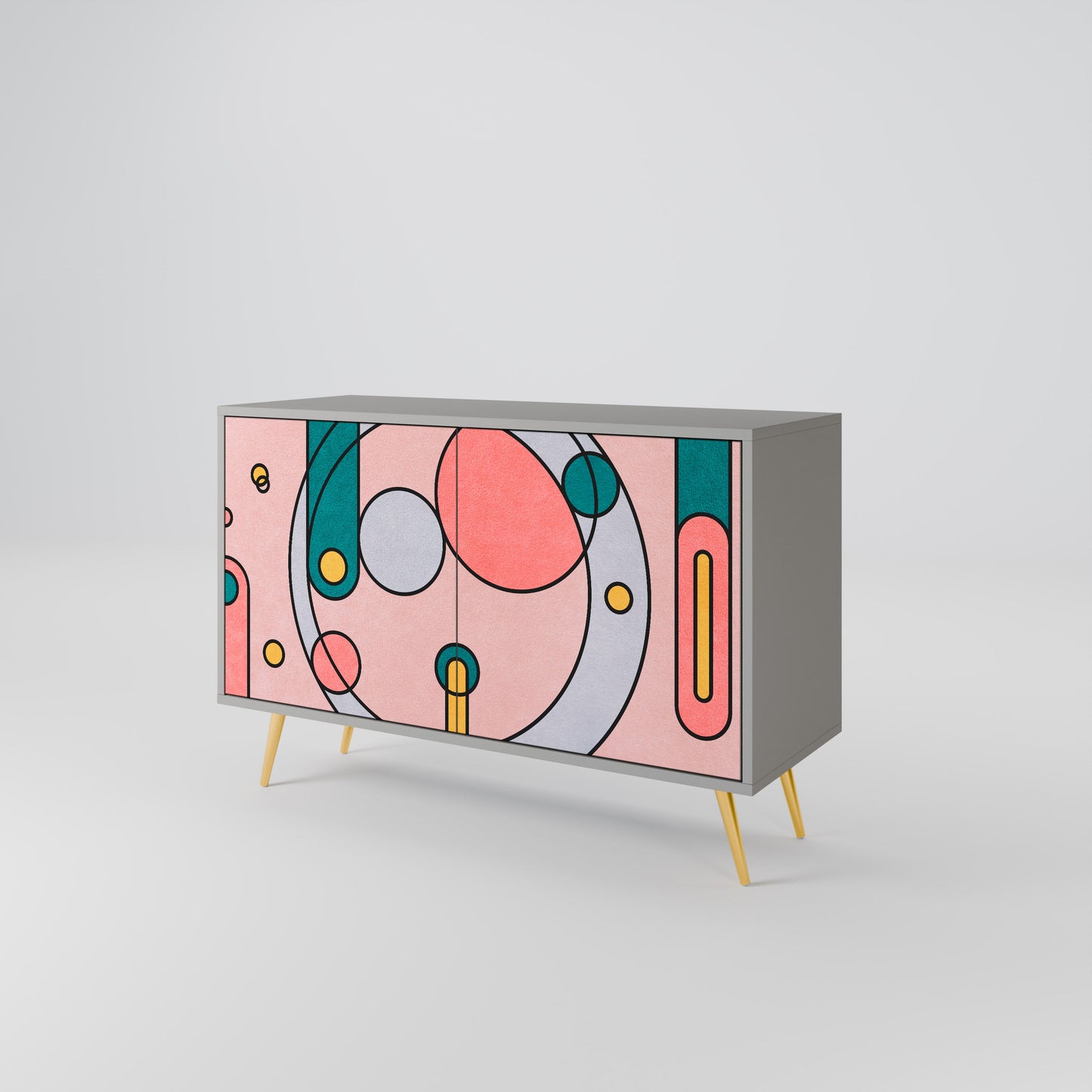 GOSSAMER ECHOES 2-Door Sideboard in Grey Finish