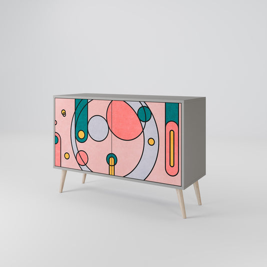 GOSSAMER ECHOES 2-Door Sideboard in Grey Finish