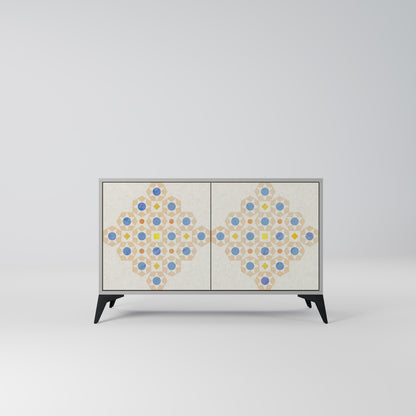 PATTERNED PRISM 2-Door Sideboard in Grey Finish