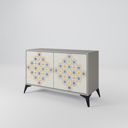 PATTERNED PRISM 2-Door Sideboard in Grey Finish