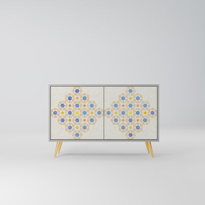 PATTERNED PRISM 2-Door Sideboard in Grey Finish