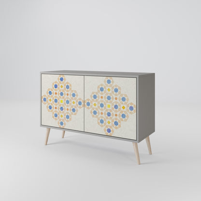 PATTERNED PRISM 2-Door Sideboard in Grey Finish