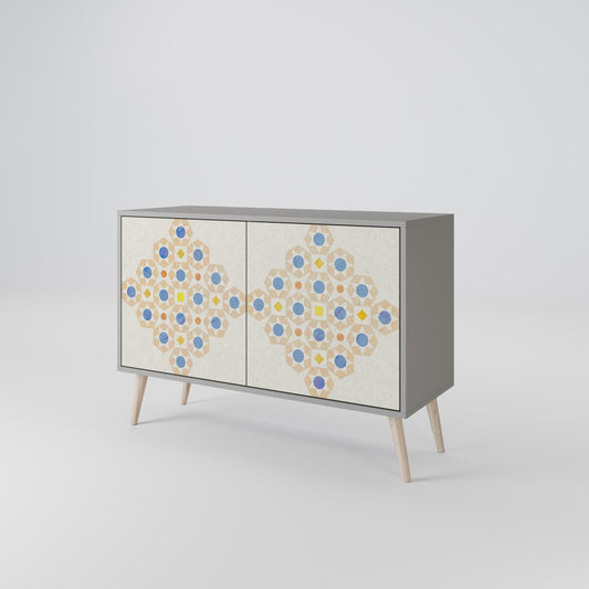 PATTERNED PRISM 2-Door Sideboard in Grey Finish
