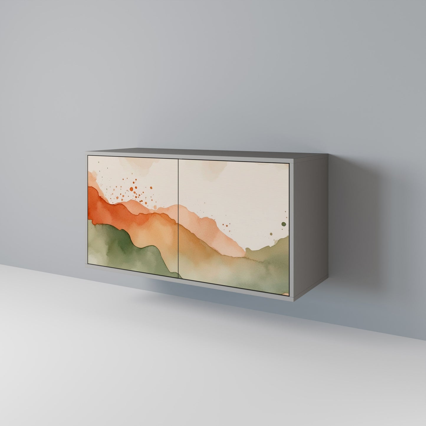 WATERCOLOUR PEAKS 2-Door Sideboard in Grey Finish
