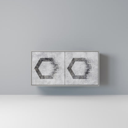 HEXAGONAL FIGURES 2-Door Sideboard in Grey Finish