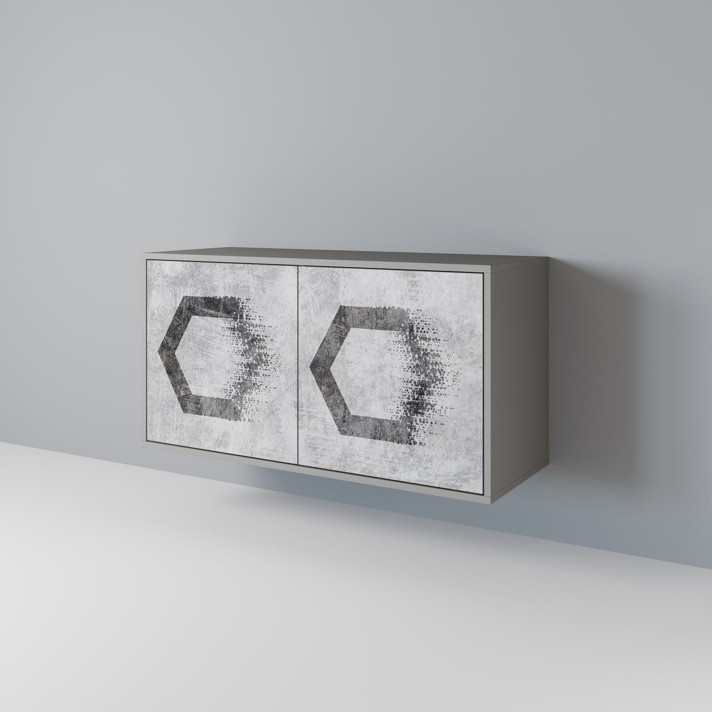 HEXAGONAL FIGURES 2-Door Sideboard in Grey Finish