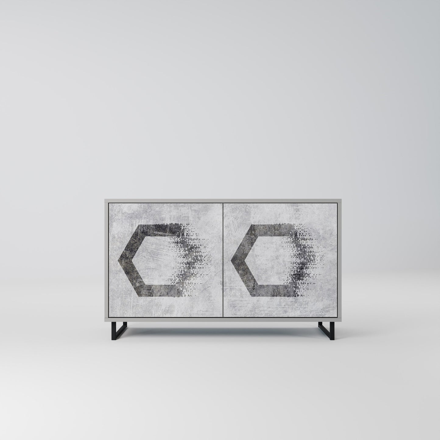 HEXAGONAL FIGURES 2-Door Sideboard in Grey Finish
