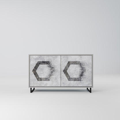 HEXAGONAL FIGURES 2-Door Sideboard in Grey Finish