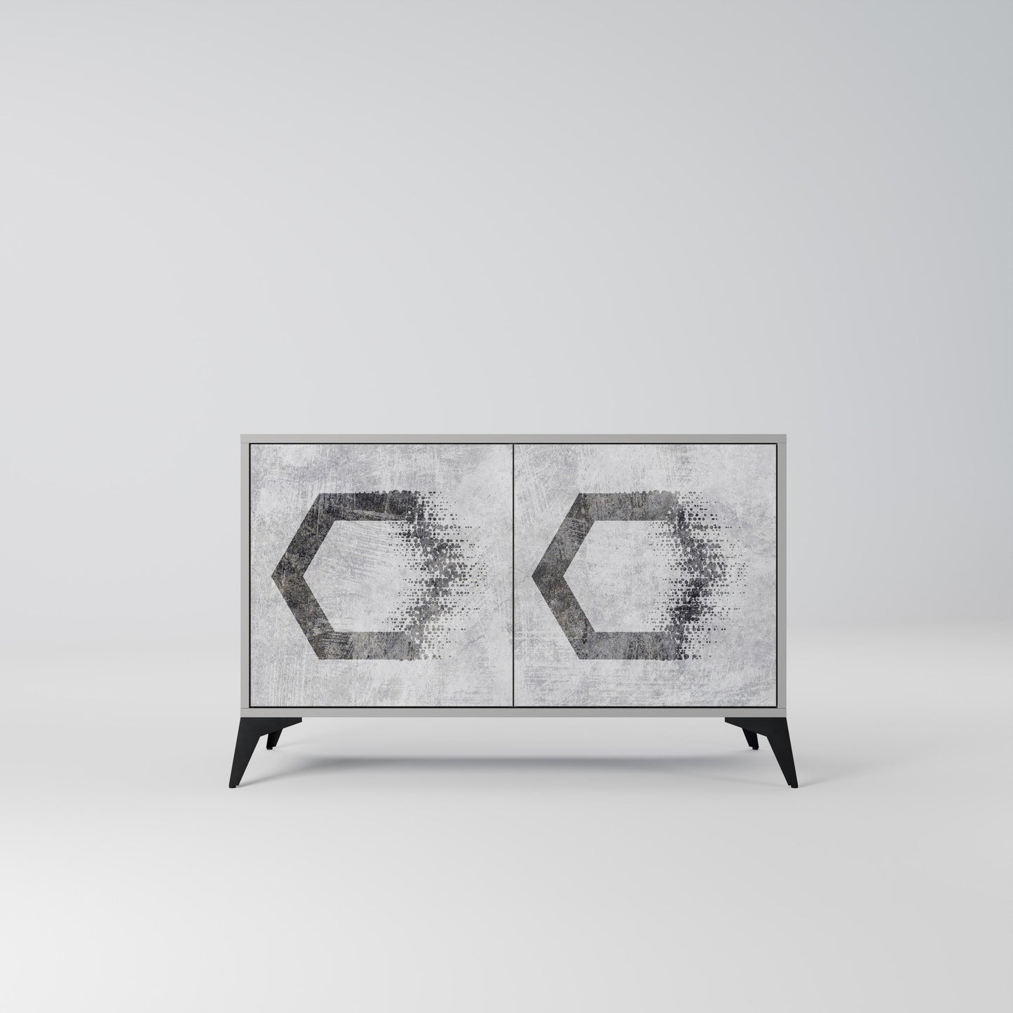 HEXAGONAL FIGURES 2-Door Sideboard in Grey Finish