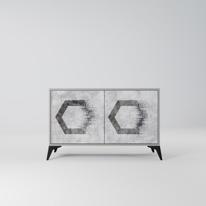 HEXAGONAL FIGURES 2-Door Sideboard in Grey Finish