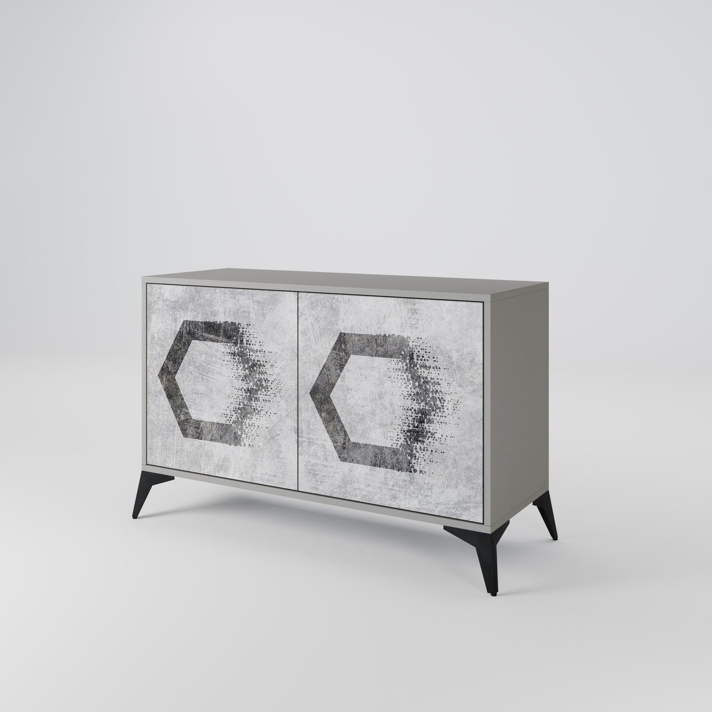 HEXAGONAL FIGURES 2-Door Sideboard in Grey Finish