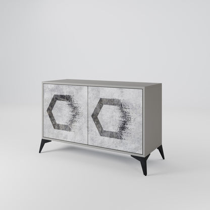HEXAGONAL FIGURES 2-Door Sideboard in Grey Finish