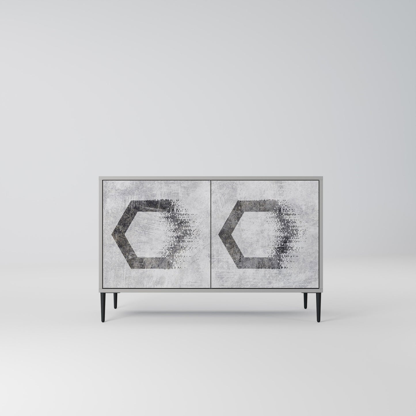 HEXAGONAL FIGURES 2-Door Sideboard in Grey Finish