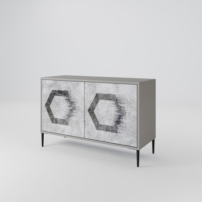 HEXAGONAL FIGURES 2-Door Sideboard in Grey Finish