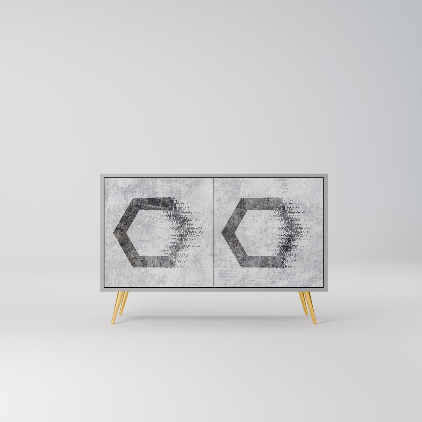 HEXAGONAL FIGURES 2-Door Sideboard in Grey Finish