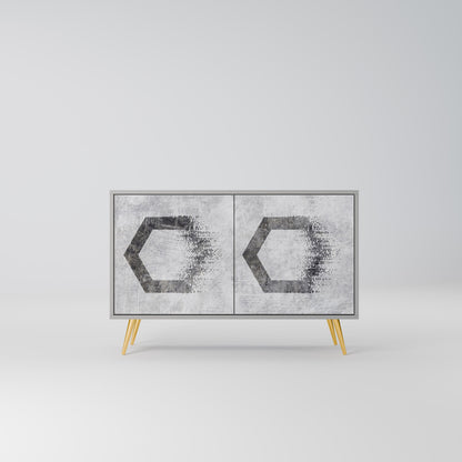 HEXAGONAL FIGURES 2-Door Sideboard in Grey Finish