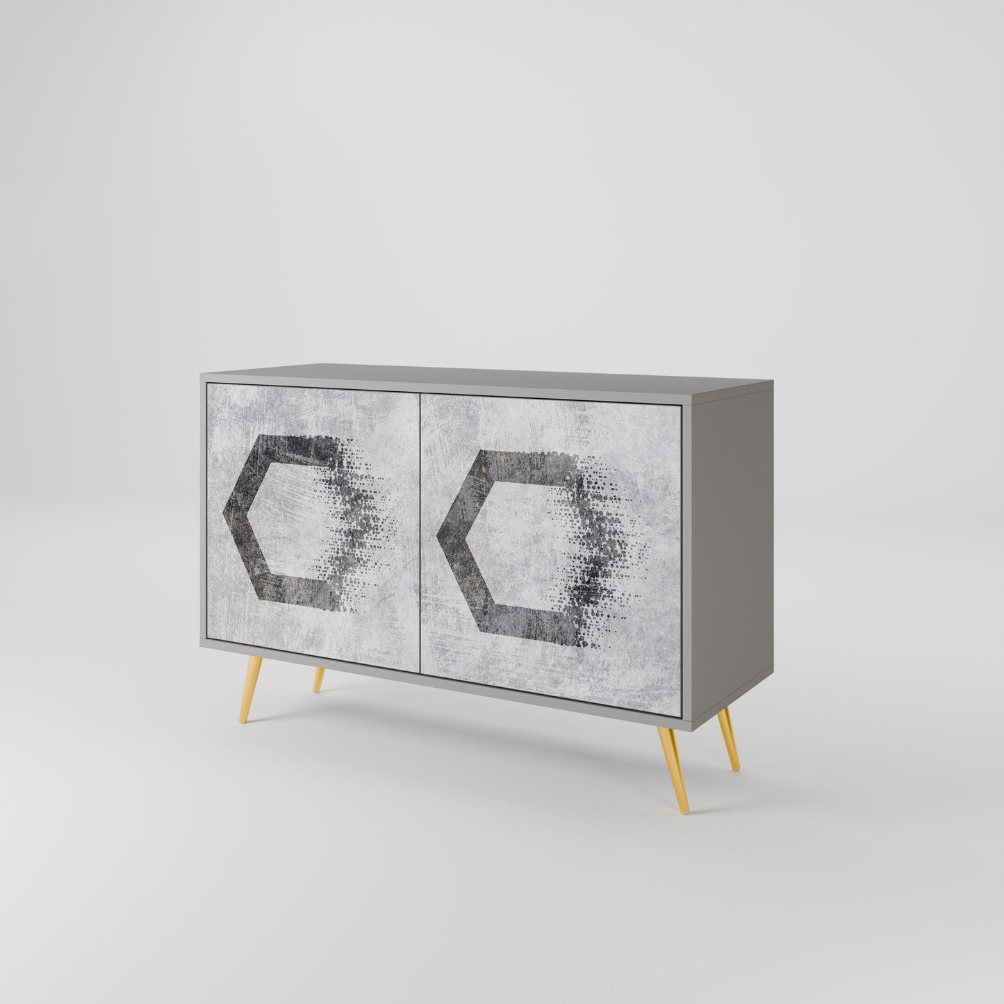 HEXAGONAL FIGURES 2-Door Sideboard in Grey Finish