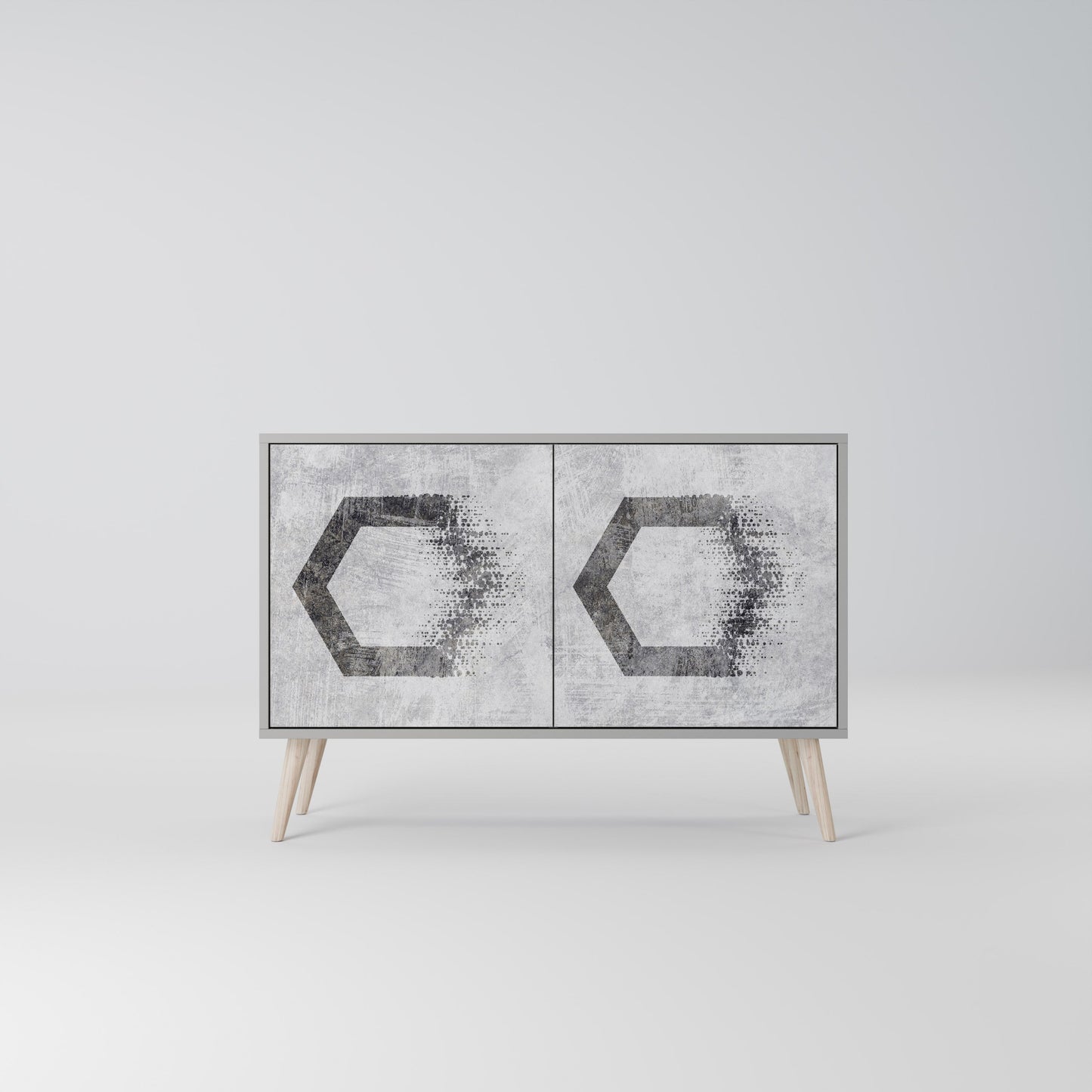 HEXAGONAL FIGURES 2-Door Sideboard in Grey Finish