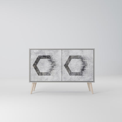 HEXAGONAL FIGURES 2-Door Sideboard in Grey Finish