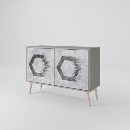 HEXAGONAL FIGURES 2-Door Sideboard in Grey Finish