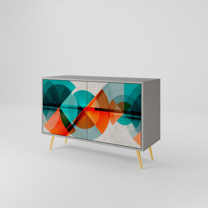 CIRCULAR RHAPSODY 2-Door Sideboard in Grey Finish