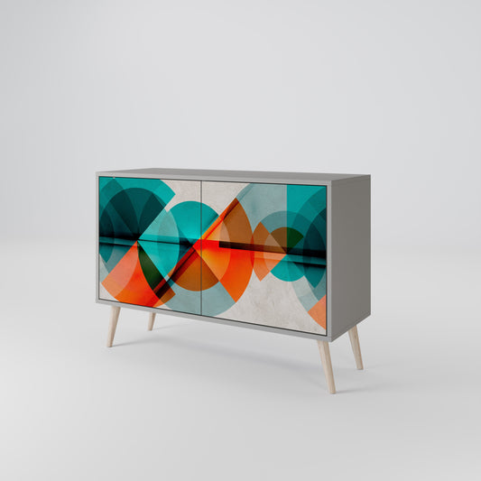 CIRCULAR RHAPSODY 2-Door Sideboard in Grey Finish