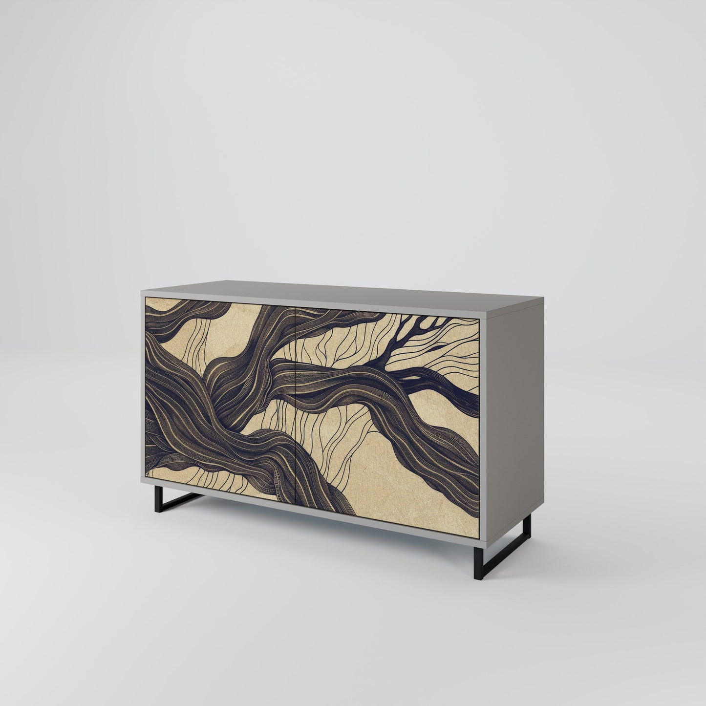 UNIFIED FRAGMENTS 2-Door Sideboard in Grey Finish