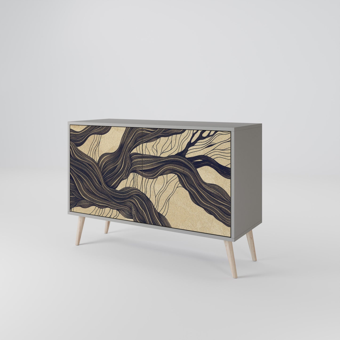 UNIFIED FRAGMENTS 2-Door Sideboard in Grey Finish