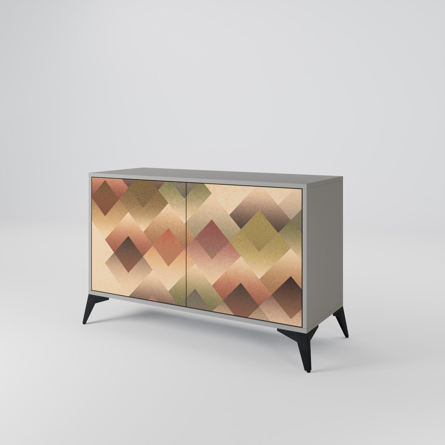 GEOMETRIC FUSION 2-Door Sideboard in Grey Finish