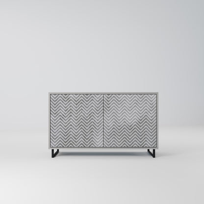 CONCRETE ZIG ZAG 2-Door Sideboard in Grey Finish