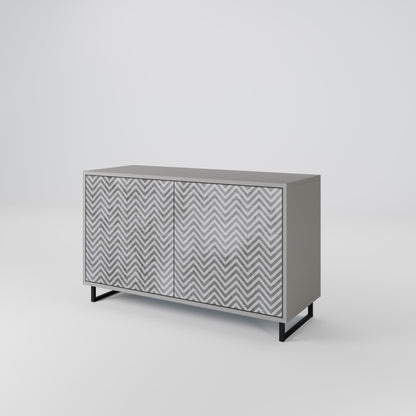 CONCRETE ZIG ZAG 2-Door Sideboard in Grey Finish
