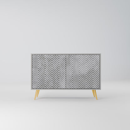 CONCRETE ZIG ZAG 2-Door Sideboard in Grey Finish