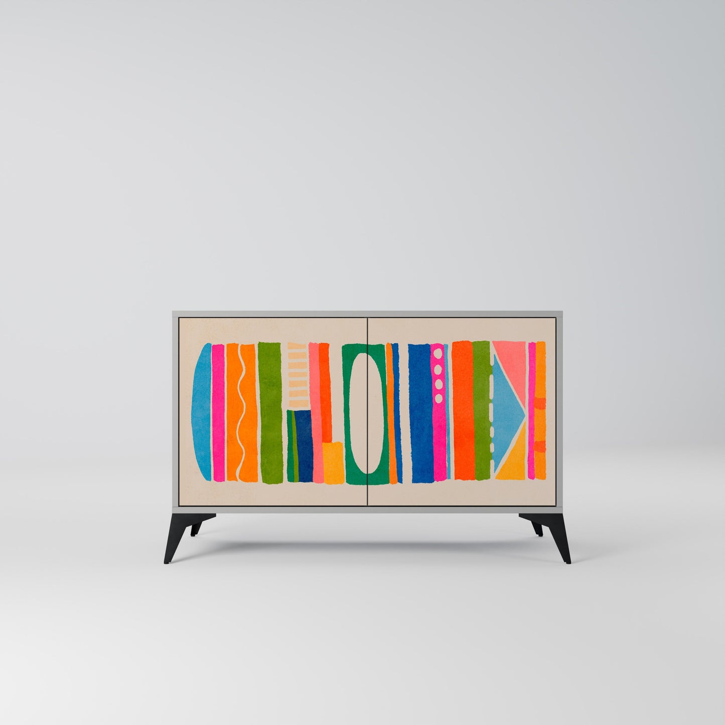 GEOMETRIC SHINE 2-Door Sideboard in Grey Finish