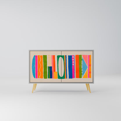 GEOMETRIC SHINE 2-Door Sideboard in Grey Finish