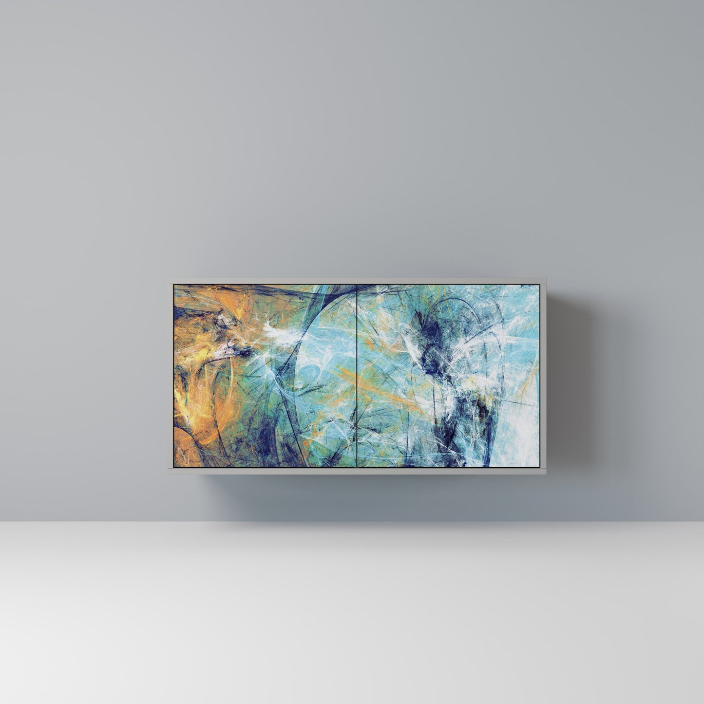 ABSTRACT THOUGHTS 2-Door Sideboard in Grey Finish