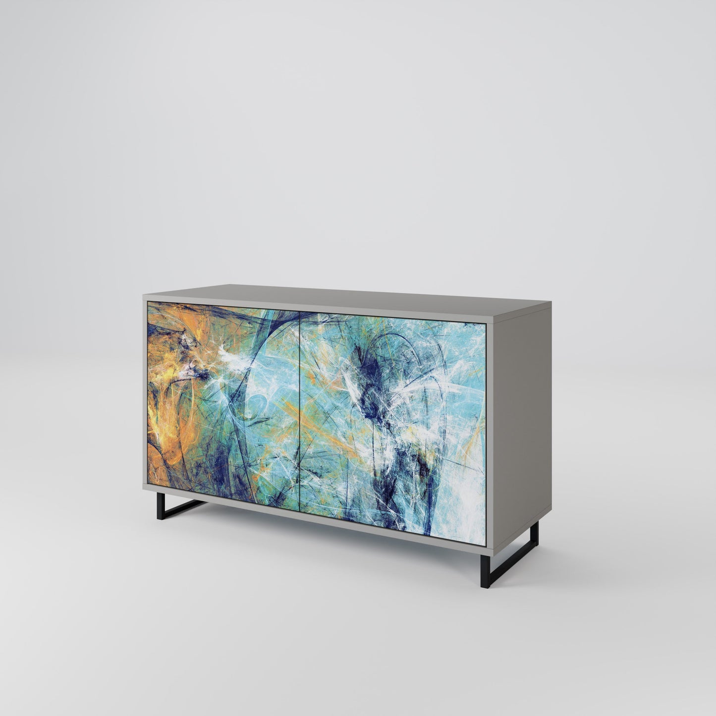 ABSTRACT THOUGHTS 2-Door Sideboard in Grey Finish