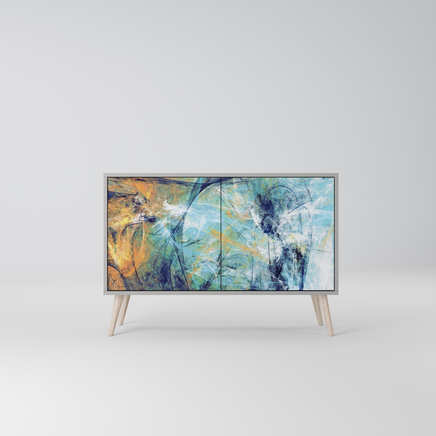 ABSTRACT THOUGHTS 2-Door Sideboard in Grey Finish